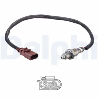 Лямбда-зонд (кількість дротів 4, 475мм) AUDI A3 SEAT LEON, LEON SC, LEON ST SKODA OCTAVIA III VW GOLF SPORTSVAN VII, GOLF VII, TOURAN 1.2 08.12-08.20 Delphi ES2115512B1