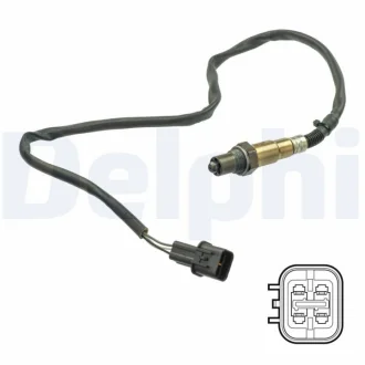 Лямбда-зонд (кількість дротів 4, 400мм) HYUNDAI ACCENT IV, CRETA, ELANTRA V, ELANTRA VI, I20 I, I30, IX20, VELOSTER KIA CARENS III, CEE\'D, CERATO II, CERATO III, CERATO KOUP II 1.4-1.6LPG 03.05- Delphi ES2115712B1