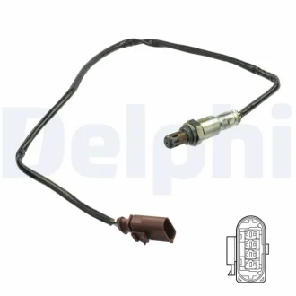Лямбда-зонд (кількість дротів 4, 740мм) SEAT TOLEDO IV SKODA FABIA II, RAPID, ROOMSTER VW JETTA IV, POLO V 1.4/1.6 09.06-05.22 Delphi ES2116412B1