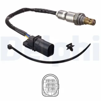Лямбда-зонд (кількість дротів 5, 190мм) CHEVROLET TRAX OPEL ASTRA J, ASTRA J GTC, ASTRA K, INSIGNIA A, INSIGNIA A COUNTRY, MERIVA B, MOKKA / MOKKA X 1.6D 08.13- Delphi ES2117512B1