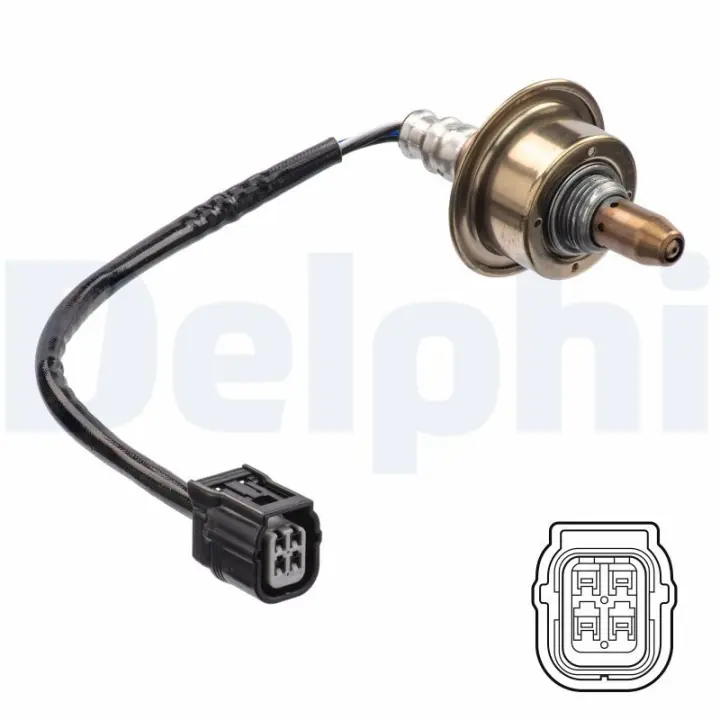 Лямбда-зонд (кількість дротів 4, 265мм) HONDA CIVIC VIII, CR-V III, FR-V 1.6-2.2D 09.05-05.13 Delphi ES2117812B1 (фото 1)