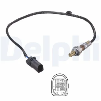 Лямбда-зонд (кількість дротів 5, 545мм) FIAT DOBLO, FIORINO, GRANDE PUNTO, PUNTO, QUBO 1.3D 05.05- Delphi ES2117912B1