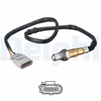 Лямбда-зонд (кількість дротів 5, 570мм) AUDI A1, A3, Q2, TT CUPRA FORMENTOR SEAT ALHAMBRA, ATECA, LEON, LEON SC, LEON ST SKODA KODIAQ I, OCTAVIA III, SUPERB III VW ARTEON 2.0 11.12- Delphi ES2118312B1