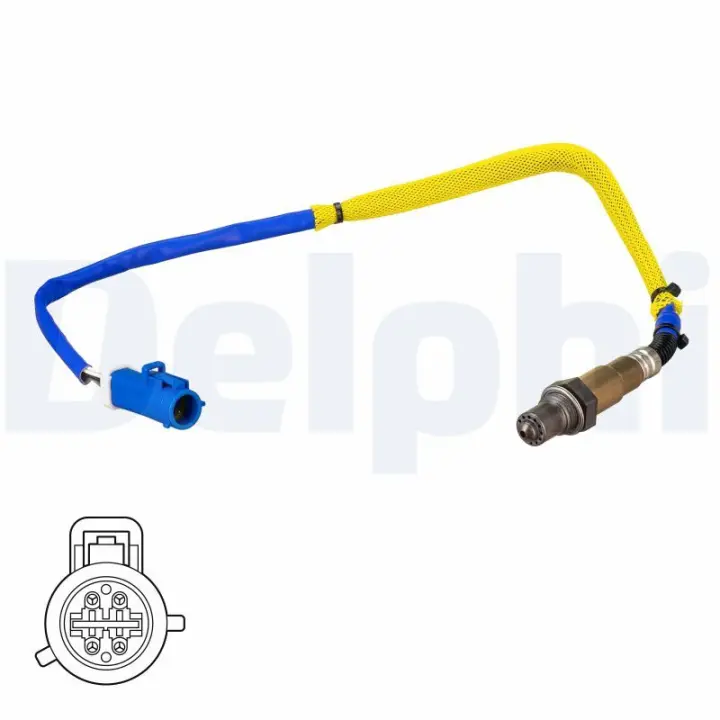 Лямбда-зонд (кількість дротів 4, 628мм) FORD C-MAX II, FOCUS C-MAX, FOCUS II, FOCUS III, GRAND C-MAX 1.6-1.6LPG 07.04-02.20 Delphi ES2118412B1 (фото 1)