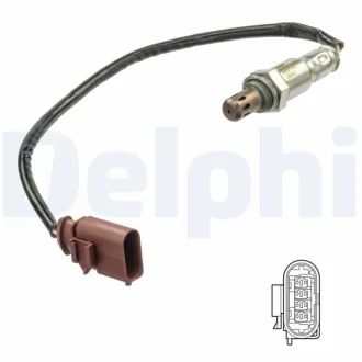 Лямбда-зонд (кількість дротів 4, 440мм) AUDI A3 HONDA CIVIC VI MASERATI QUATTROPORTE VI SEAT ALTEA, ALTEA XL, LEON, TOLEDO III VW EOS, GOLF PLUS V, GOLF V, GOLF VI 1.4/1.5/3.0 09.94- Delphi ES2118712B1