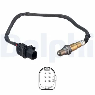 Лямбда-зонд (кількість дротів 5, 561мм) ALFA ROMEO GIULIETTA FIAT 500X, DOBLO, DOBLO CARGO, TIPO JEEP RENEGADE 1.6D/2.0D 01.10- Delphi ES2119712B1