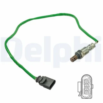 Лямбда-зонд (кількість дротів 4, 800мм) AUDI A1, A1 ALLSTREET, A1 CITY CARVER, A3, Q3 SEAT ARONA, IBIZA V, LEON, LEON ST, TARRACO SKODA KAMIQ, KODIAQ I, KODIAQ II, SCALA 1.0-2.0D 05.15- Delphi ES2120612B1