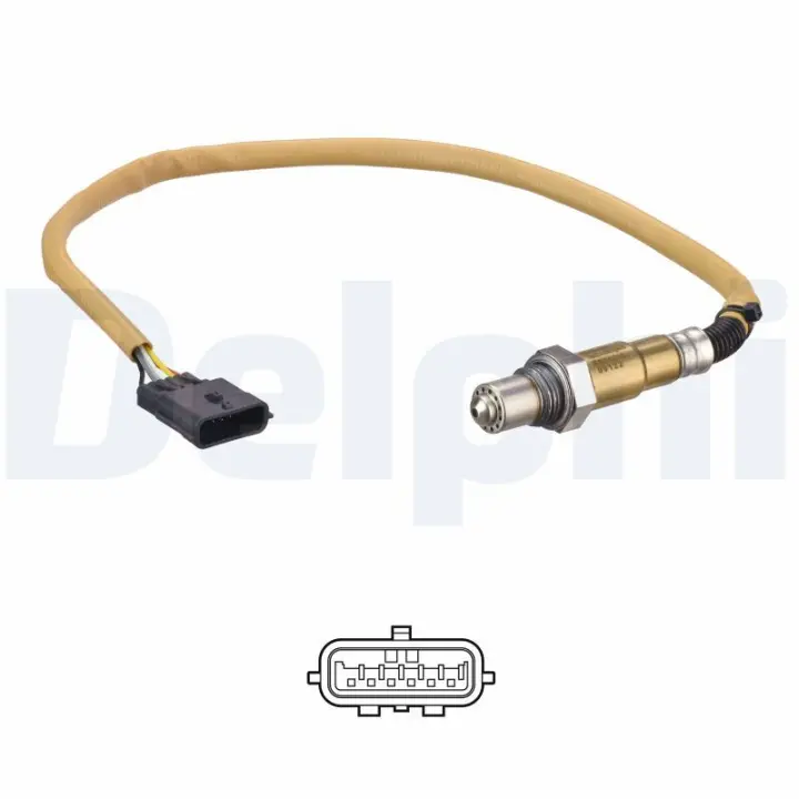 Лямбда-зонд (кількість дротів 5, 395мм) DACIA LOGAN II, LOGAN MCV II, SANDERO II RENAULT CLIO IV 1.2/1.2LPG 10.12- Delphi ES2121312B1 (фото 1)