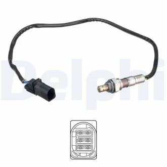 Лямбда-зонд (кількість дротів 5, 520мм) ABARTH PUNTO, PUNTO EVO ALFA ROMEO GIULIETTA, MITO FIAT 500, 500 C, 500L, 500X, BRAVO II, PANDA, PUNTO, PUNTO EVO JEEP RENEGADE 0.9-1.4LPG 08.08- Delphi ES2121912B1
