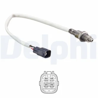 Лямбда-зонд (кількість дротів 4, 275мм) TOYOTA AYGO, YARIS 1.0 12.10- Delphi ES2124312B1