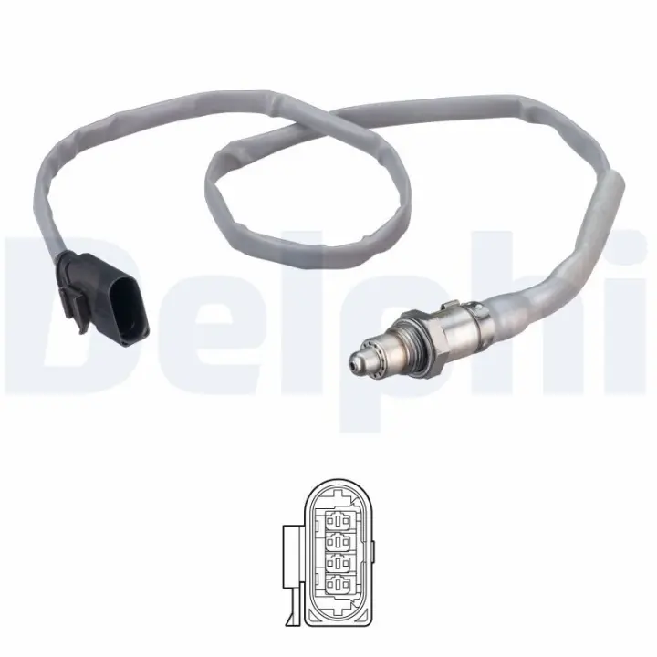 Лямбда-зонд (кількість дротів 4, 780мм) AUDI A1, A3, Q2, TT CUPRA FORMENTOR SEAT ATECA, LEON, LEON SC, LEON ST SKODA KAROQ, OCTAVIA III, OCTAVIA IV, SUPERB III VW ARTEON 1.8/2.0 09.12- Delphi ES2127212B1 (фото 1)