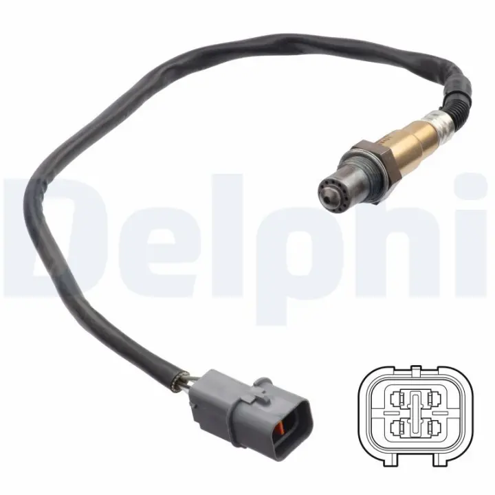 Лямбда-зонд (кількість дротів 4, 546мм) HYUNDAI I10 II, I20 I KIA PICANTO II, RIO III 1.2-1.2LPG 09.08- Delphi ES2129712B1 (фото 1)