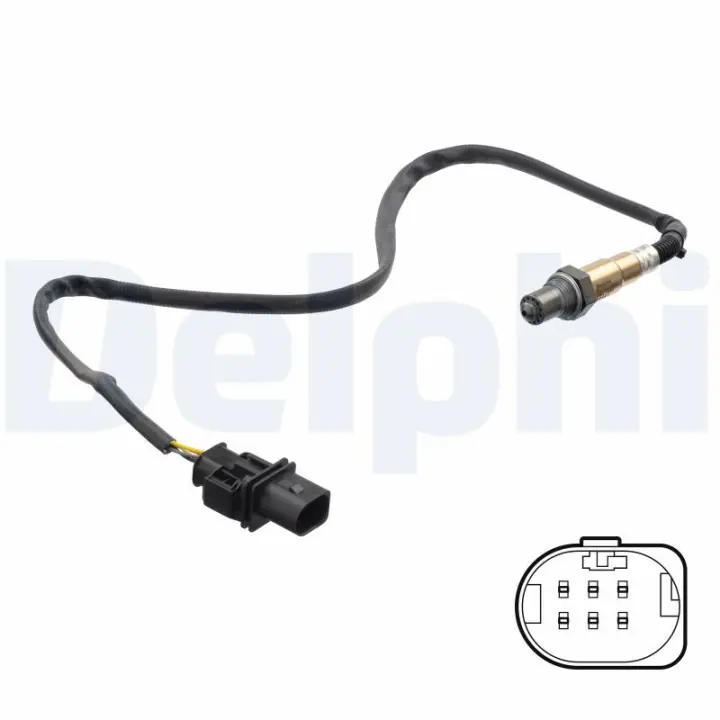 Лямбда-зонд (кількість дротів 5, 650мм) VW CADDY ALLTRACK IV, CADDY IV 2.0D 05.15-09.20 Delphi ES2132212B1 (фото 1)