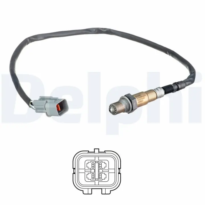 Лямбда-зонд (кількість дротів 4, 701мм) HYUNDAI IX20 KIA VENGA 1.4/1.4LPG/1.6 02.10-07.19 Delphi ES2134312B1 (фото 1)