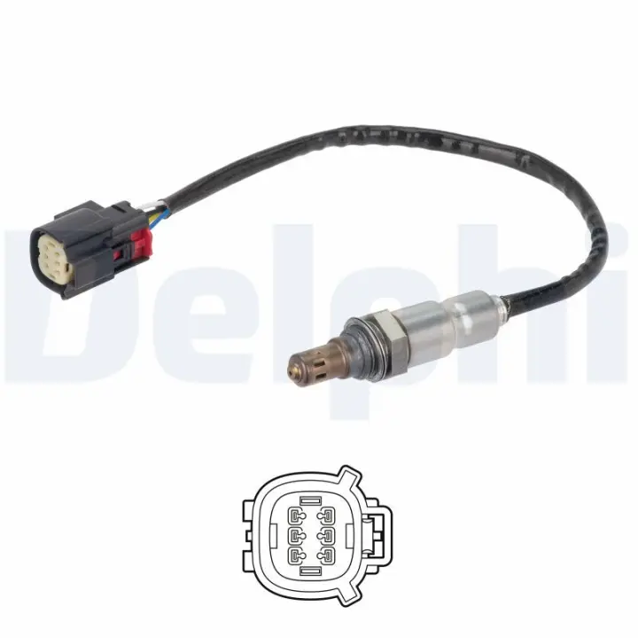 Лямбда-зонд (кількість дротів 5, 351мм) FORD C-MAX II, FOCUS III, KUGA II, TOURNEO CONNECT V408 NADWOZIE WIELKO, TOURNEO CUSTOM V362, TRANSIT CONNECT, TRANSIT CONNECT V408 1.5D-2.2D 09.14- Delphi ES2141412B1 (фото 1)