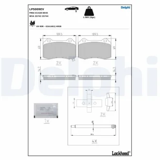 Тормозные колодки, дисковые Delphi LP5009EV