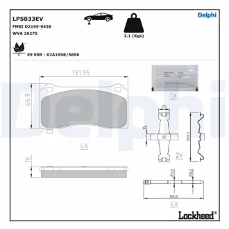 Комплект гальмівних колодок Delphi LP5033EV