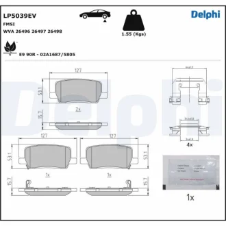 Тормозные колодки, дисковые Delphi LP5039EV