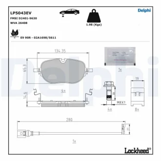 Тормозные колодки, дисковые Delphi LP5043EV