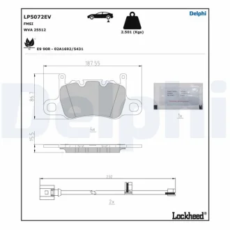 Тормозные колодки, дисковые Delphi LP5072EV