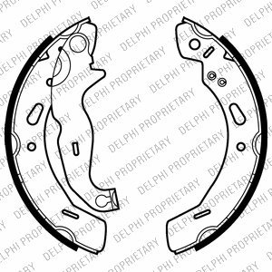 Тормозные колодки, барабанные Delphi LS2016