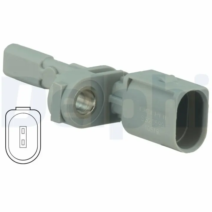 Датчик ABS задн лів/прав AUDI A3, A3 ALLSTREET, Q2, Q3, TT CUPRA ATECA, FORMENTOR, LEON, LEON SPORTSTOURER SEAT ATECA, LEON, LEON SC, LEON SPORTSTOURER, LEON ST, TARRACO 1.0-Electric 04.04- Delphi SS20599 (фото 1)