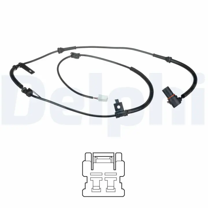Датчик ABS задн Лів KIA SORENTO I 2.4/2.5D/3.5 08.02-12.11 Delphi SS20637 (фото 1)