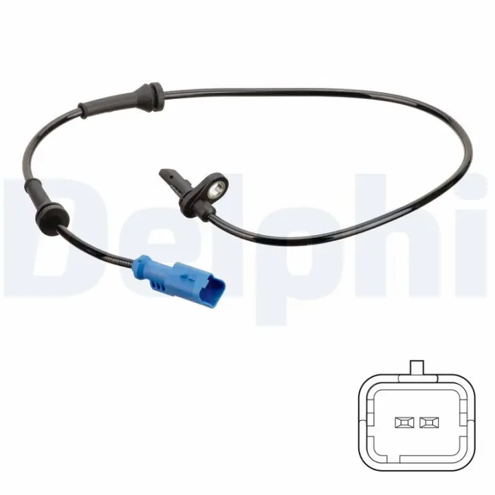 Датчик ABS задн Лів/Прав CITROEN C3 AIRCROSS II, C3 III, C3 ORIGIN III, C4 CACTUS OPEL CROSSLAND X, CROSSLAND X / CROSSLAND PEUGEOT 2008 I, 208 I, 208/HATCHBACK 1.0-1.6D 03.12- Delphi SS20748 (фото 1)