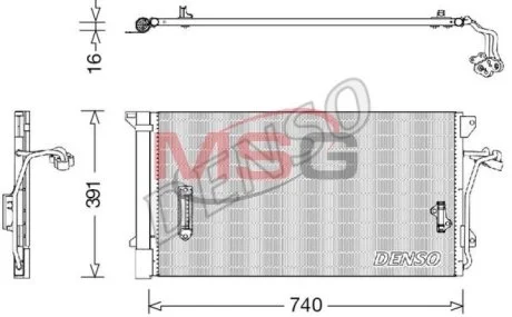 Радиатор кондиционера Denso AUDI/PORSCHE/VW A6/Cayenne/Touareg "2,5-6,0 "98-15 DENSO DCN02027