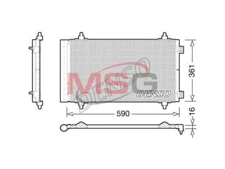 Конденсатор кондиціонера Denso CITROEN/FIAT/PEUGEOT Jumpy/Scudo/Expert "1,6-2,0 "06>> DENSO DCN21018