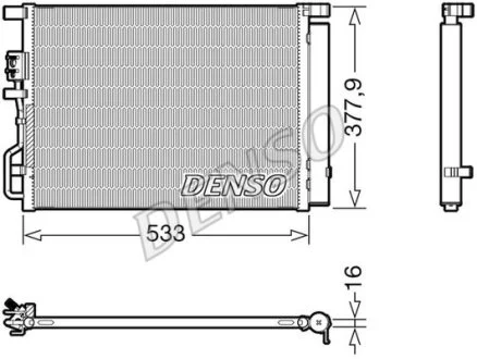 Радиатор кондиционера Denso HYUNDAI/KIA Tucson/Sportage "1,6-2,0 "15-22 DENSO DCN41018