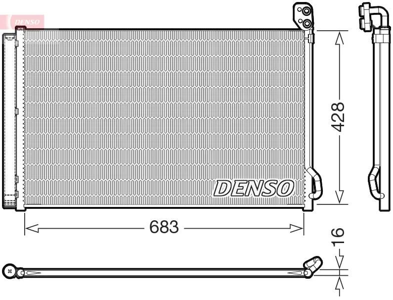 Конденсатор кондицiонера Denso TESLA Model X "15>> DENSO ="DCN99083" (фото 1)