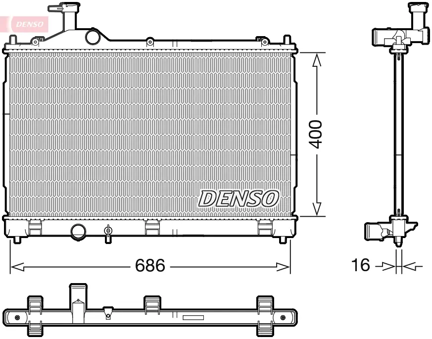 Радіатор Denso MITSUBISHI Outlander "2,0 "12>> DENSO DRM45056 (фото 1)