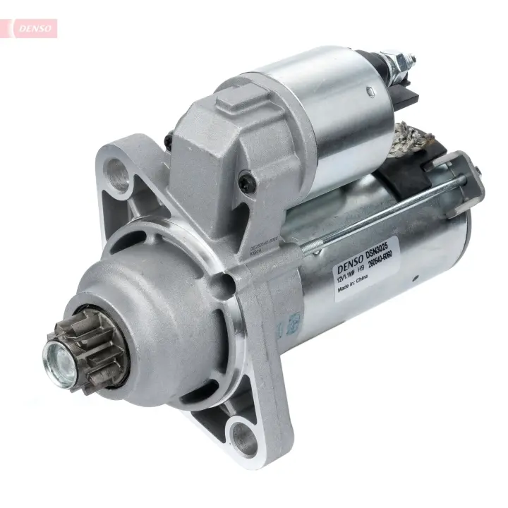 Стартер (12В, 1,1кВт, новий із заставою) AUDI A3 SEAT ALTEA, ALTEA XL, CORDOBA, IBIZA III, IBIZA IV, IBIZA IV SC, LEON, TOLEDO III SKODA FABIA I, OCTAVIA II VW GOLF PLUS V 1.6-2.0 12.99-12.17 DENSO DSN3025 (фото 1)