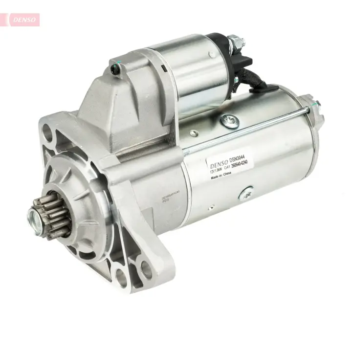 Стартер (12В, 1,8кВт, новий із заставою) AUDI A3 SEAT ALHAMBRA, CORDOBA, CORDOBA VARIO, IBIZA II, INCA, LEON, TOLEDO I, TOLEDO II SKODA OCTAVIA I VW BORA, BORA I, CADDY, CADDY I 0.8-2.9 09.75- DENSO DSN3044 (фото 1)