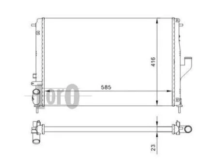 Радиатор охлаждения Duster/Logan/Sandero 1.5dCi/1.6 06- (590x415x20) DEPO 010-017-0002