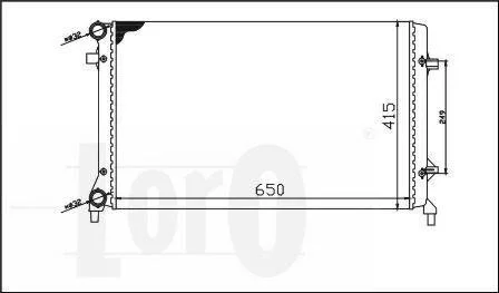 Радиатор охлаждения Caddy III 2.0SDI/1.4i/1.6i /Golf/Octavia (+/- AC) (650x398x26) DEPO 053-017-0018
