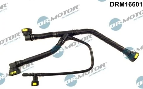 Шланг вентиляции пластиковый с фитингами. DR.MOTOR DRM16601