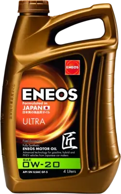 Олія ДВЗ 0W-20 ENEOS ULTRA API SM, ILSAC GF-5, 4л, синт. Eneos EU0021301N (фото 1)