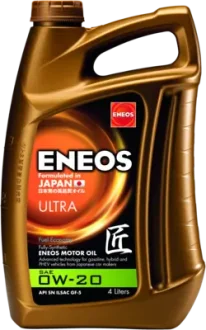 Олія ДВЗ 0W-20 ENEOS ULTRA API SM, ILSAC GF-5, 4л, синт. Eneos EU0021301N