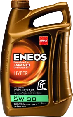 Олія ДВЗ 5W-30 ENEOS HYPER API SN, ACEA C3, GM Dexos 2, 4л, синт. Eneos EU0030301N (фото 1)