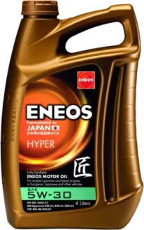 Олія ДВЗ 5W-30 ENEOS HYPER API SN, ACEA C3, GM Dexos 2, 4л, синт. Eneos EU0030301N