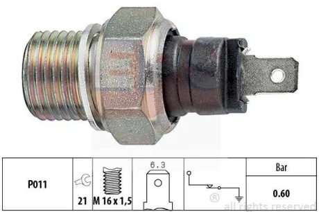Датчик тиску оливи Citroen Berlingo/Peugeot Partner 1.1-1.4i/J5 2.5D (M16x1.5) EPS 1.800.021