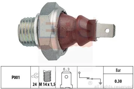 Датчик тиску оливи Opel Corsa/Kadett 1.0-1.6/1.7D (M14x1.5) EPS 1.800.023