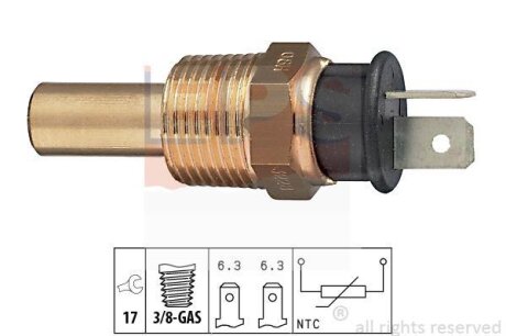 Датчик температури охолоджуючої рідини Hyundai Sonata 1.8-3.0 88-98/Santa Fe 2.0 CRDi 01-06 EPS 1.830.228