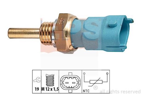 Датчик температури охолоджуючої рідини Iveco Daily III 3.0 02-07/Opel Combo 1.4 94-01 (голубой) EPS 1.830.239