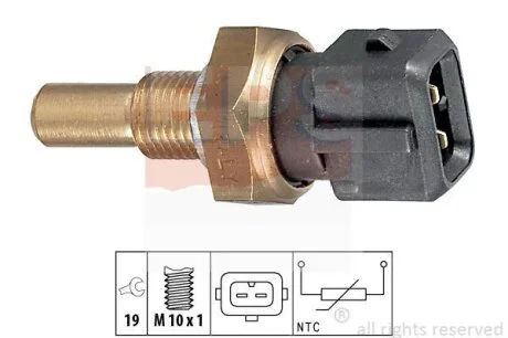 Датчик температури охолоджуючої рідини Audi A4/A6/A8/VW Passat 2.5TDI 97-06 (M10x1) (чорний) EPS 1.830.255