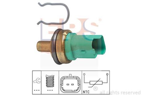 Датчик температури охолоджуючої рідини Citroen Berlingo/Fiat Scudo 1.6/2.0HDi 05- (зелений) EPS 1.830.292
