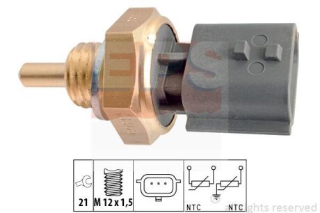 Датчик температури охолоджуючої рідини Dacia Logan/Sandero/Renault Clio 01- EPS 1.830.365