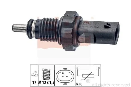 Датчик температури охолоджуючої рідини Audi A4/A6/A8/VW Tiguan 04- EPS 1.830.378